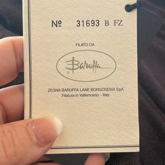 Giorgiolini V-Neck Sweater Mens XXL Brown 100% ExtraFine Merino Wool Italy NWT - Picture 10 of 12